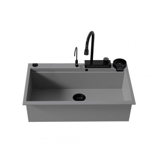 Ένθετος Νεροχύτης Quartz Multi Granite Sanitec 850 Μ79xΠ50cm Pietra (Γκρι)